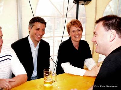 Michael Adam im Gesprch mit dem Landtagsabgeordneten Alexander Funk